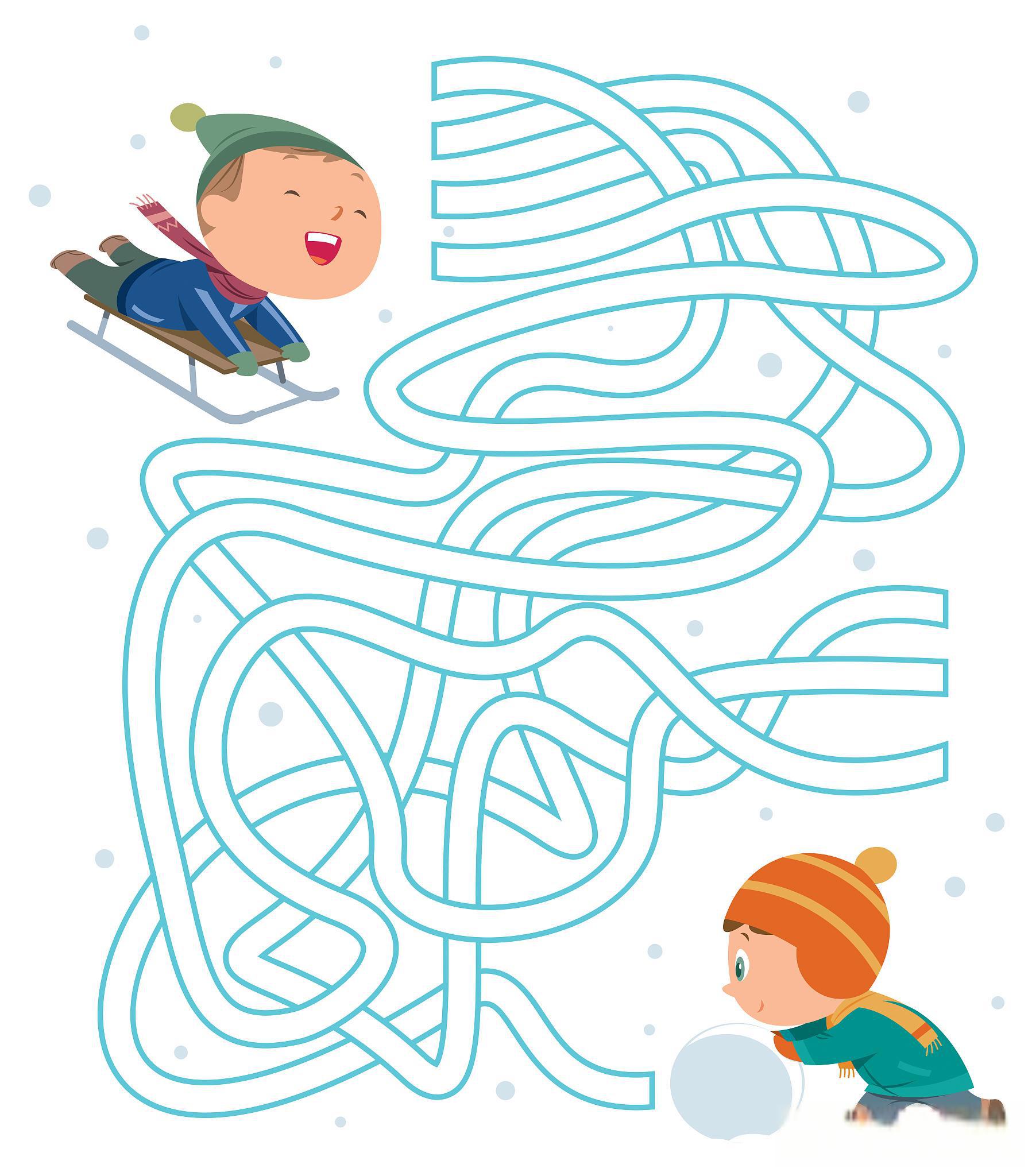 幼儿园雪地迷宫,孩子们玩得开心 山东潍坊一所幼儿园的老师利用雪地