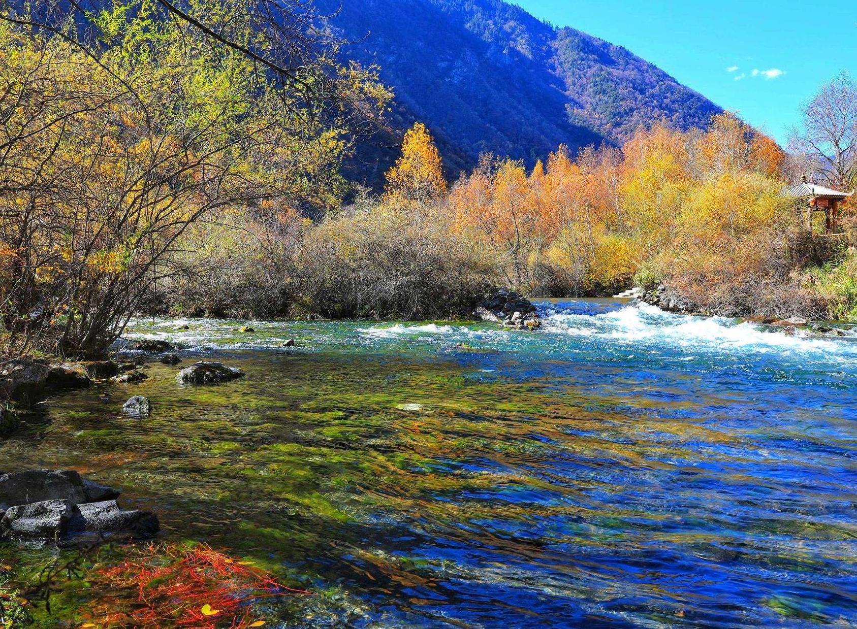 松坪沟:秋天的童话世界 松坪沟位于四川省茂县,被誉为"小九寨沟",是一