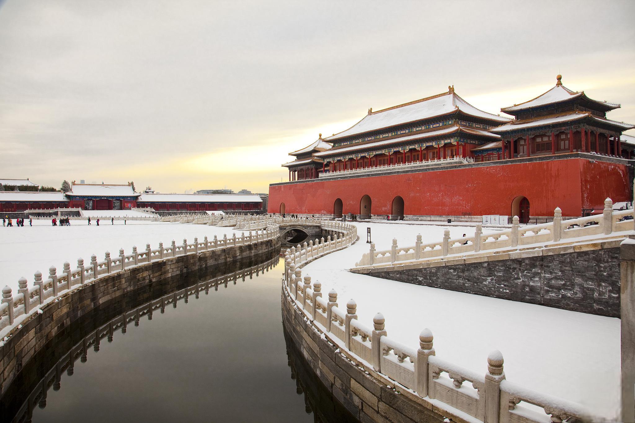 电脑壁纸故宫雪景图片