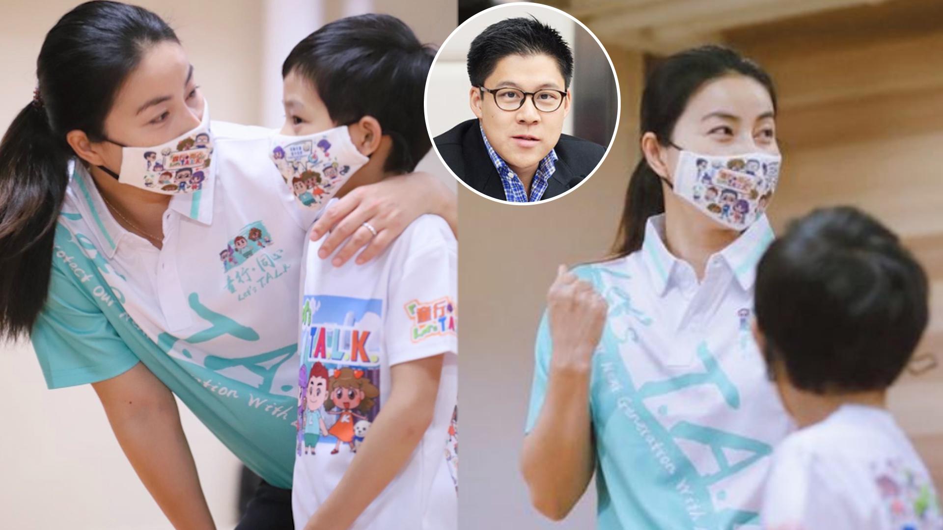 霍中曦:10岁送衣物给流浪汉 霍中曦是霍启刚和郭晶晶的儿子,10岁的他