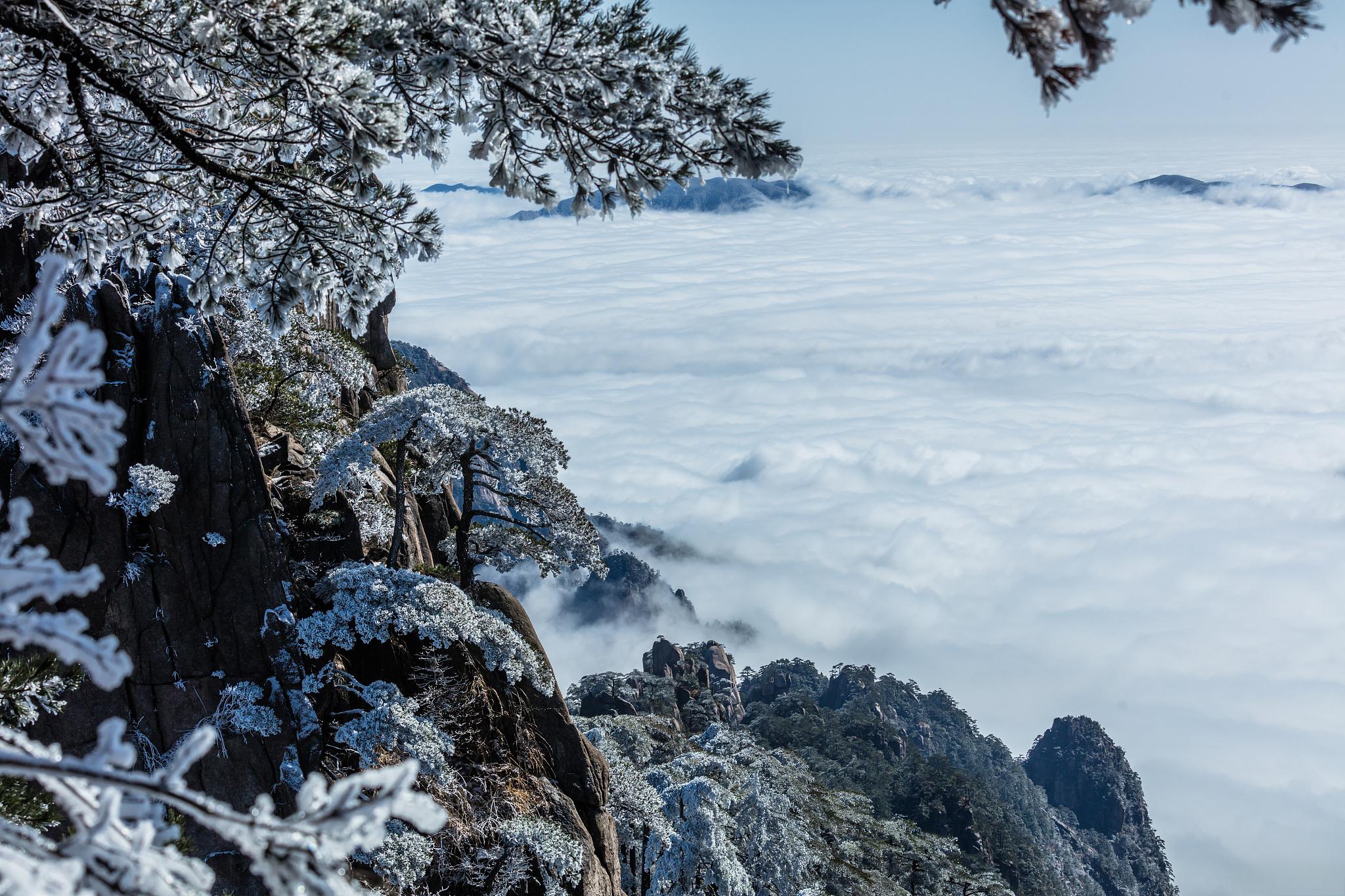 雪后黄山冰雪仙境图片