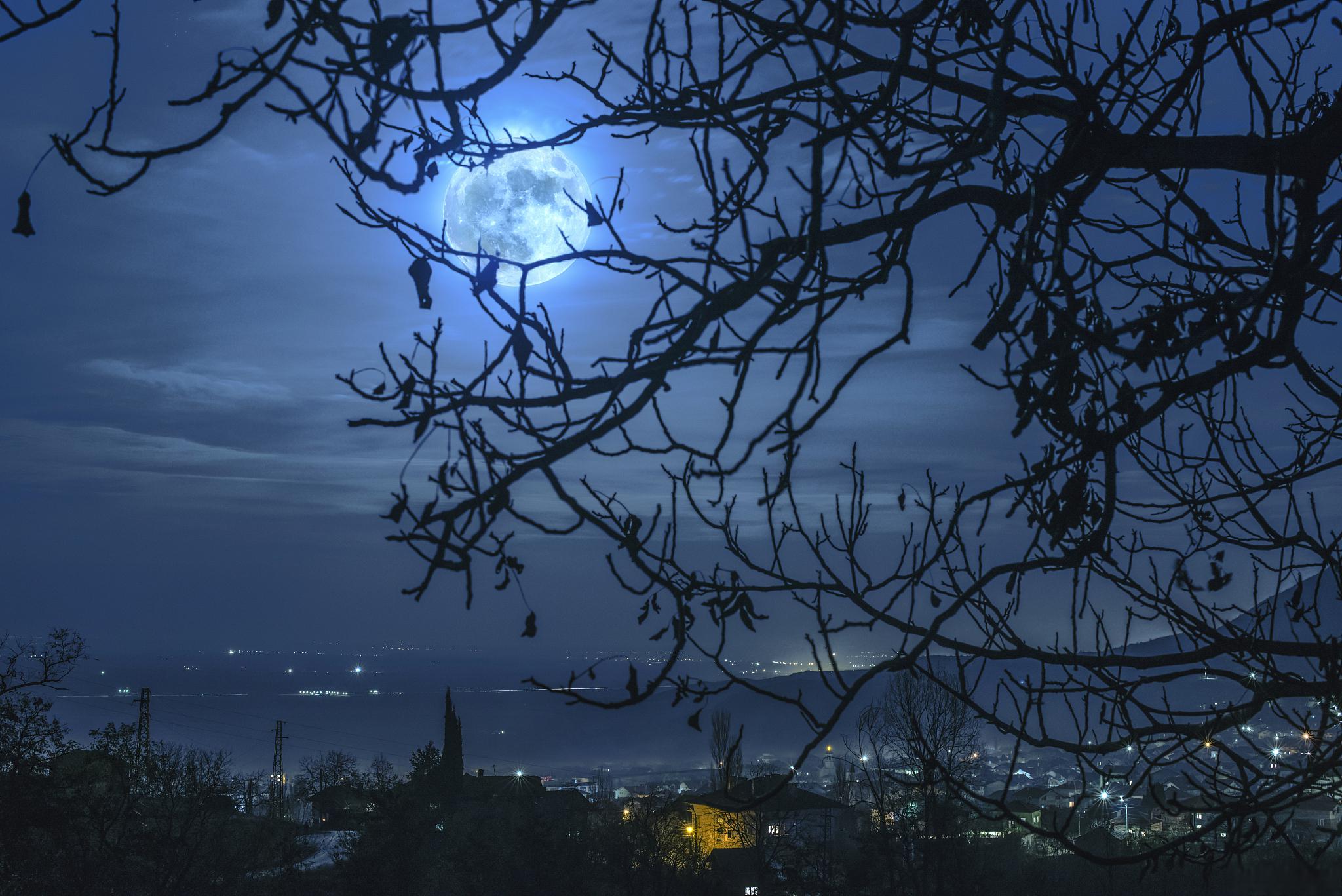 深秋夜晚图片大全图片