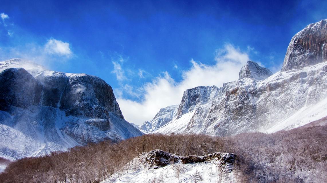 长白山雪景摄影图片