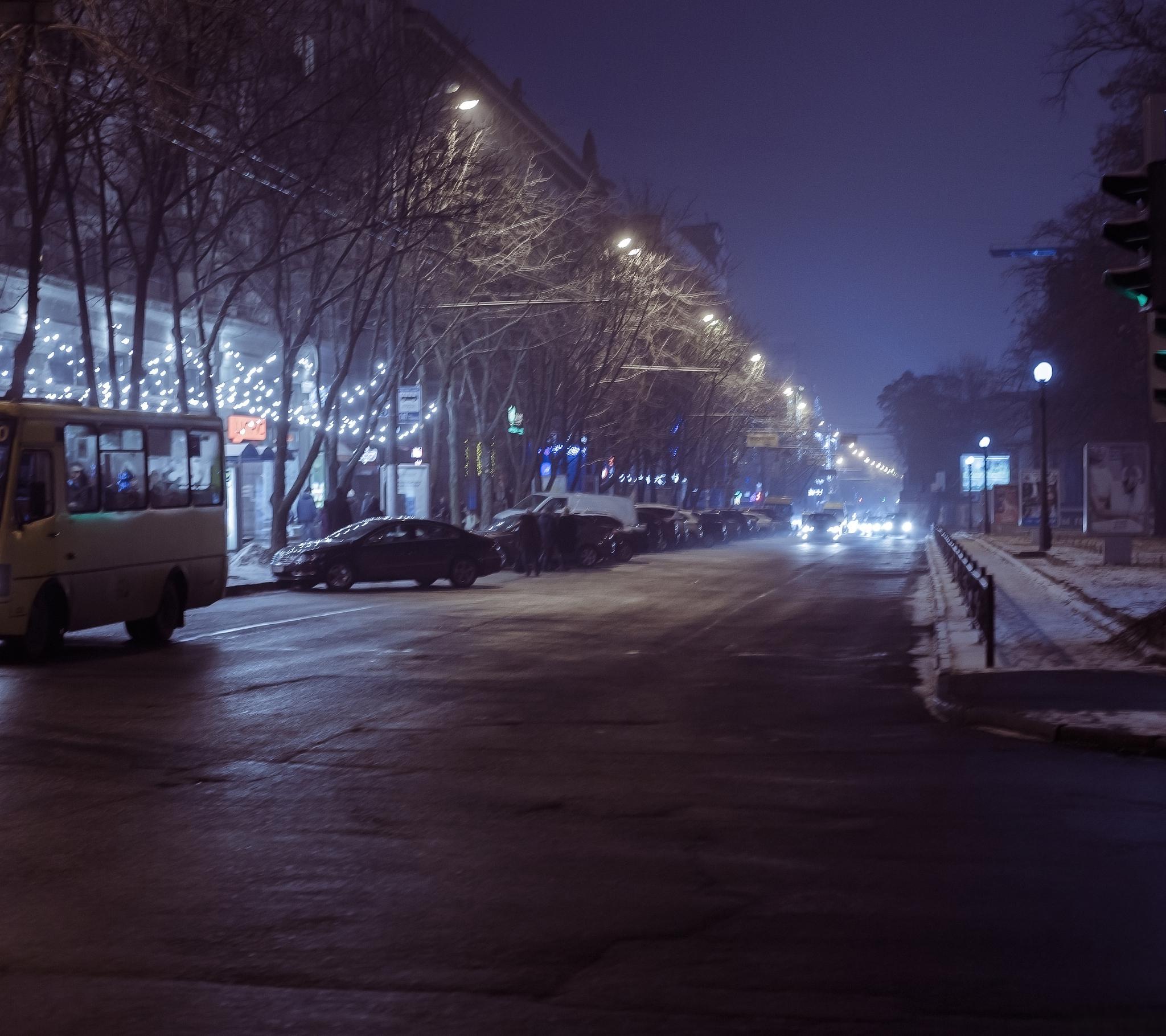 冬天夜晚街景图片图片