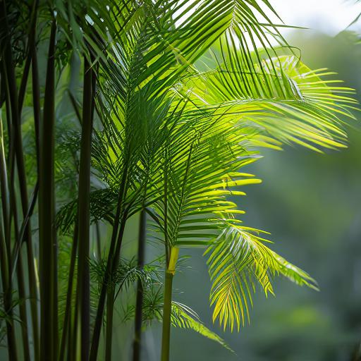 一株优雅高贵的植物,叶子低垂柔韧,如同凤凰的尾巴,那便是凤尾竹