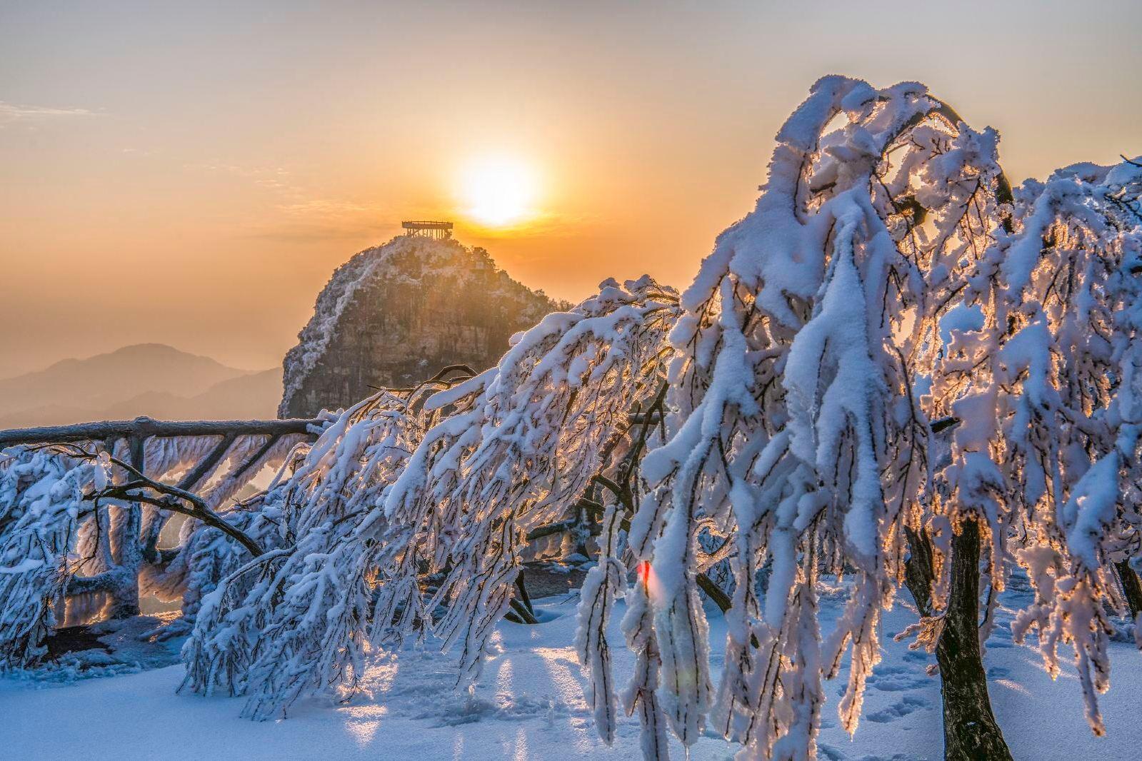 张家界冬天雪景图片图片