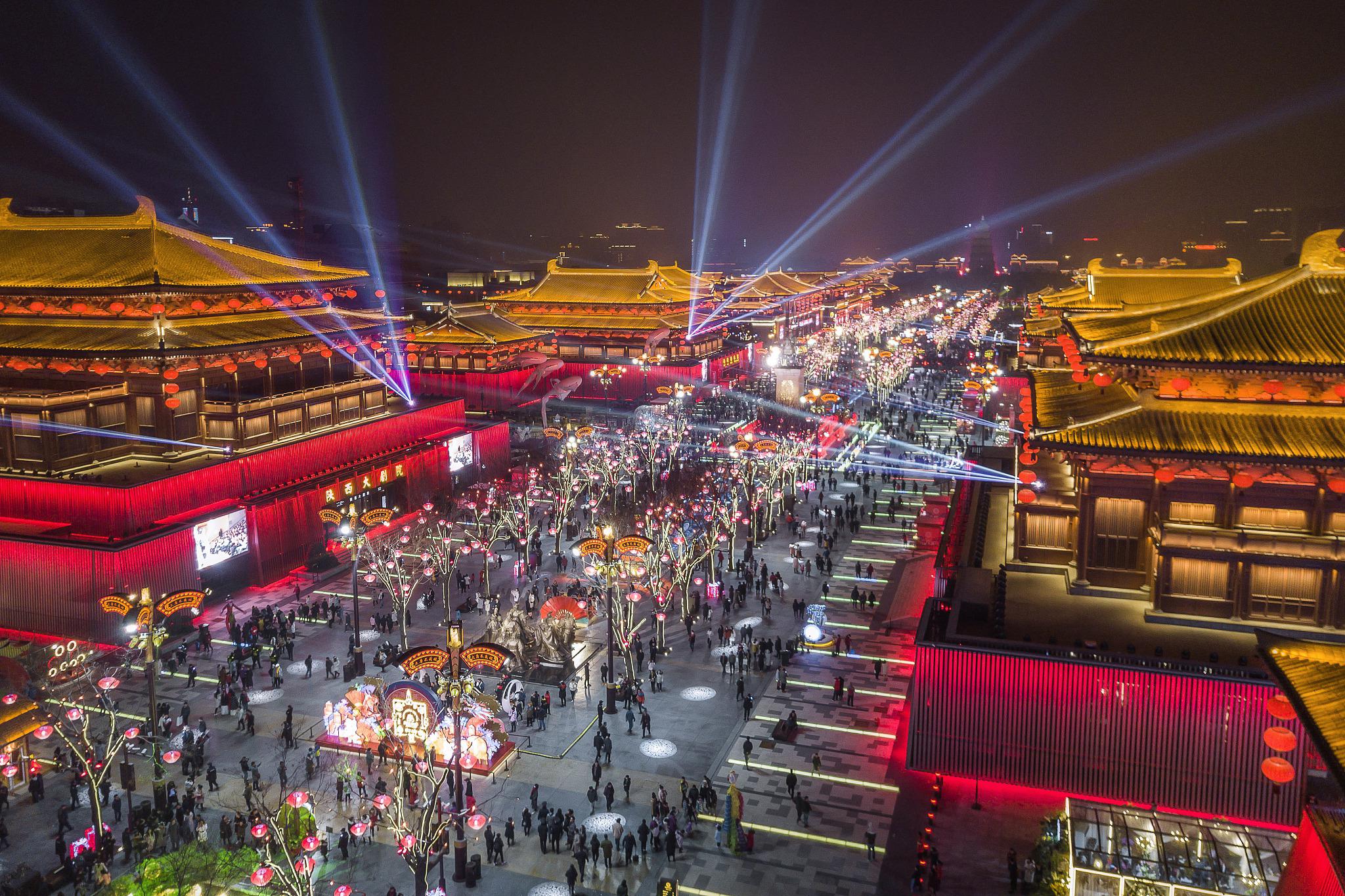 长安城夜景古代图片