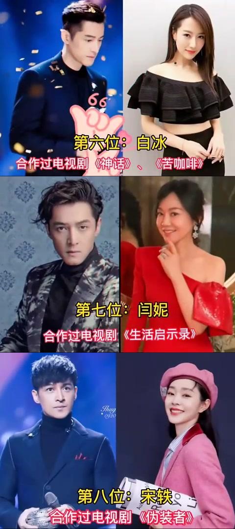 中的黄金搭档们 胡歌,这位才华横溢的演员,与众多女星有过精彩的合作