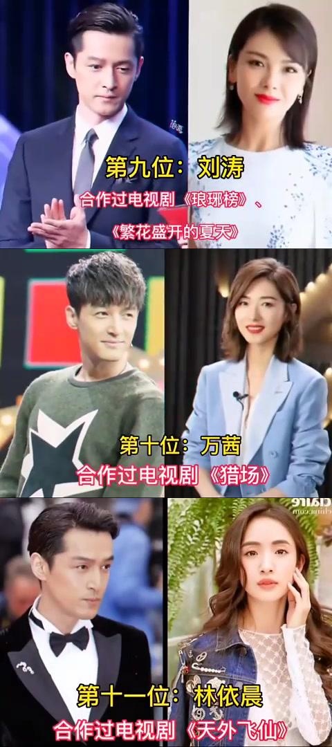 中的黄金搭档们 胡歌,这位才华横溢的演员,与众多女星有过精彩的合作