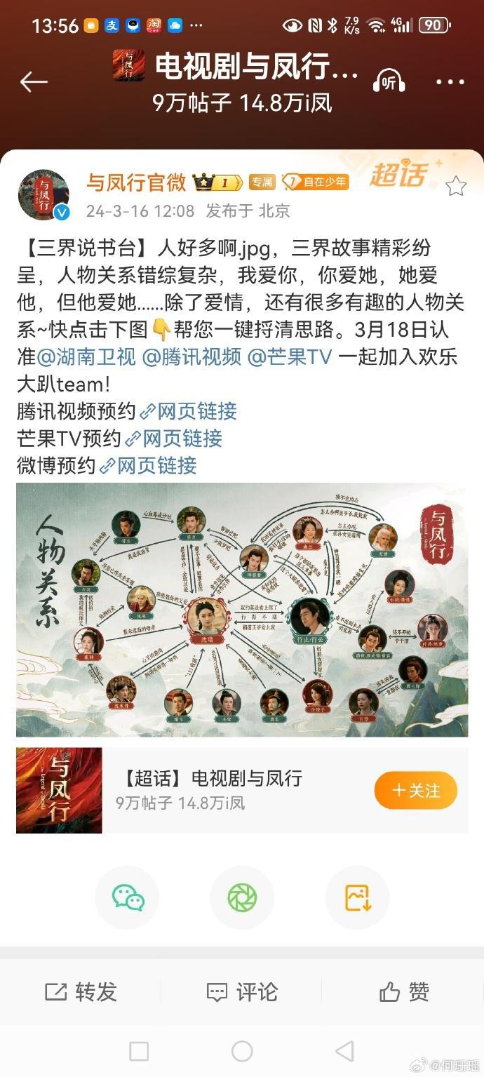 《与凤行》这部备受瞩目的东方神话剧近日发布了人物关系图,赵丽颖和