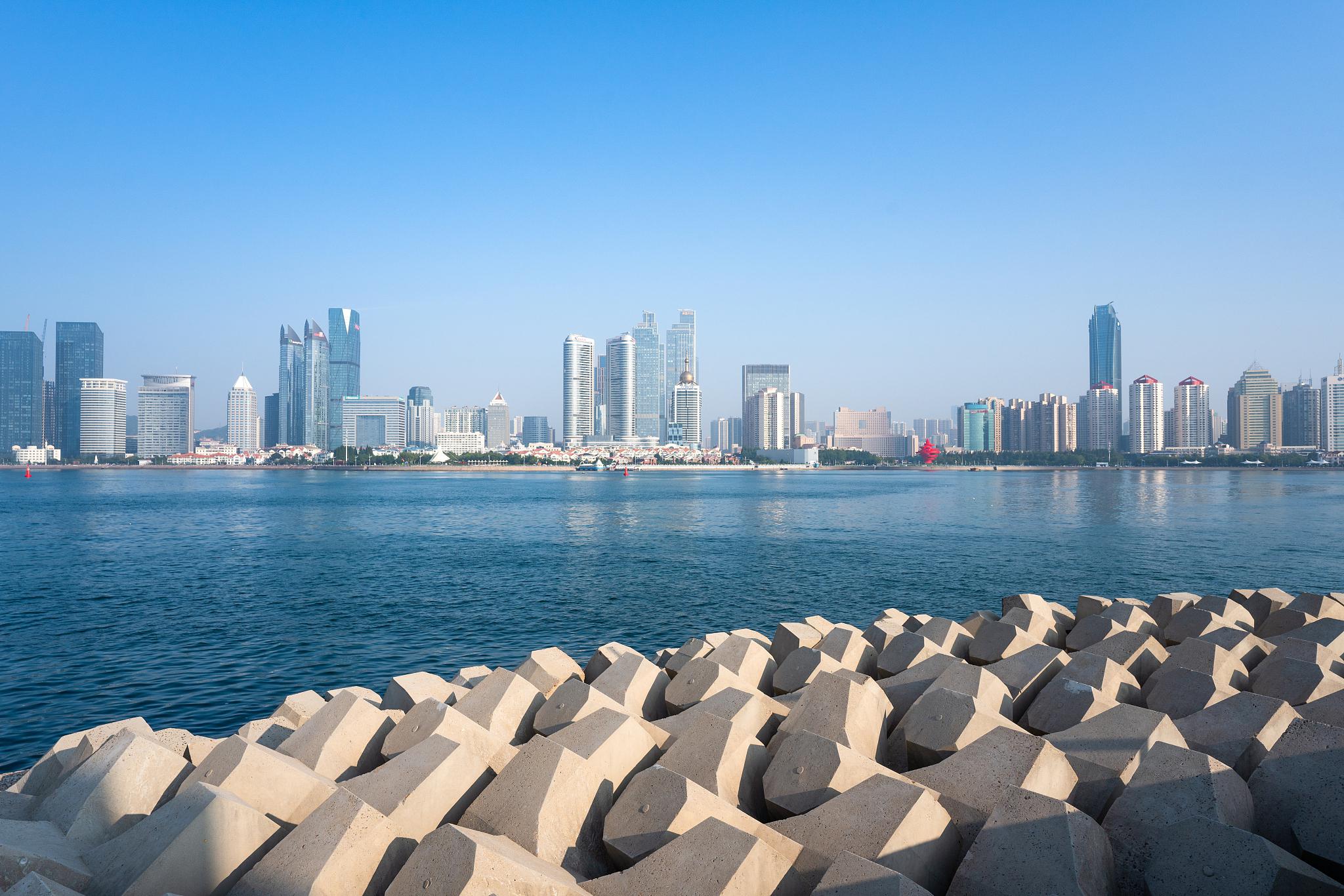 青岛海滨风景区全景图图片