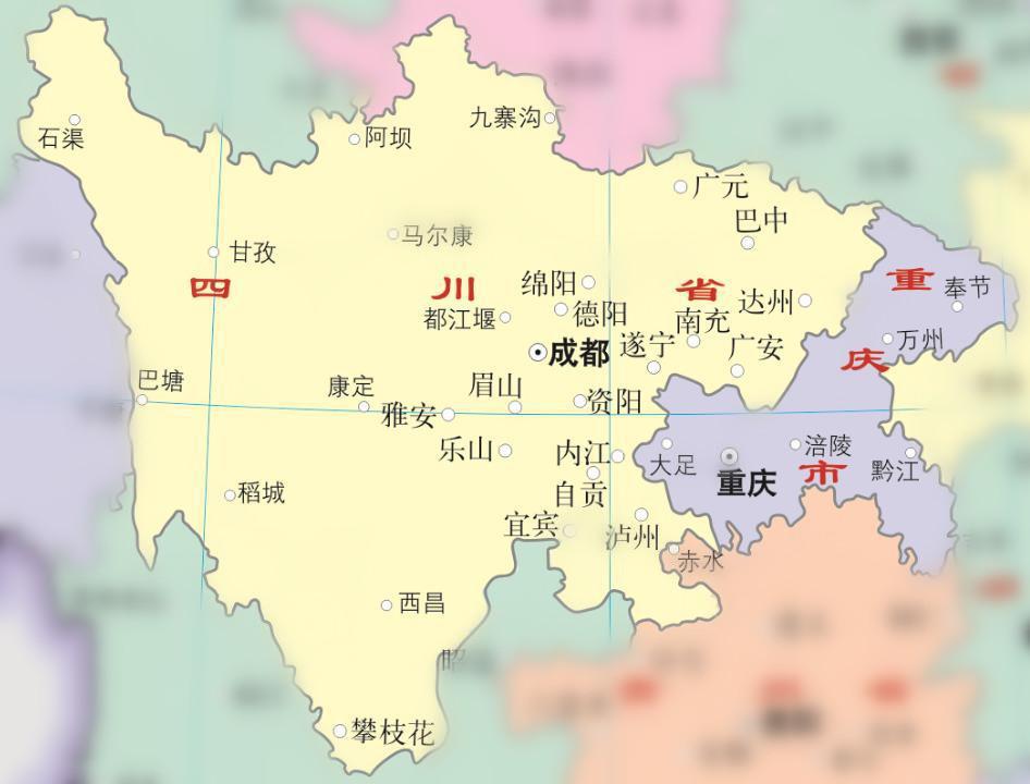 四川地图位置图片