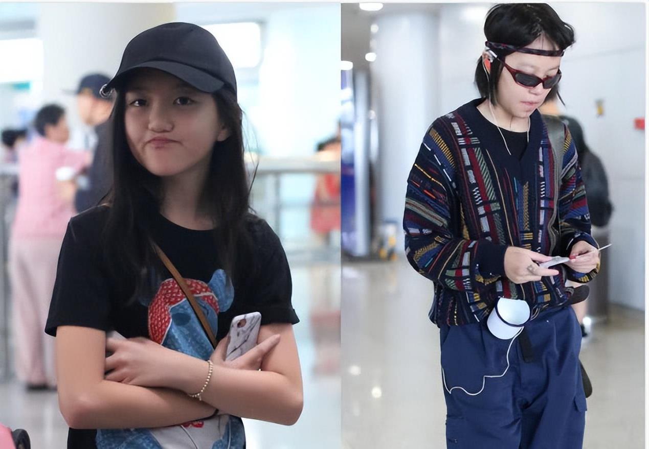 李嫣身高成焦点 前段时间,乐坛天后王菲与小女儿李嫣在北京机场的同框
