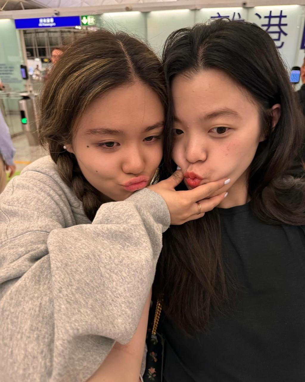 钟镇涛送女儿回英读书 钟镇涛与太太范姜素贞育有19岁大女儿钟懿和13