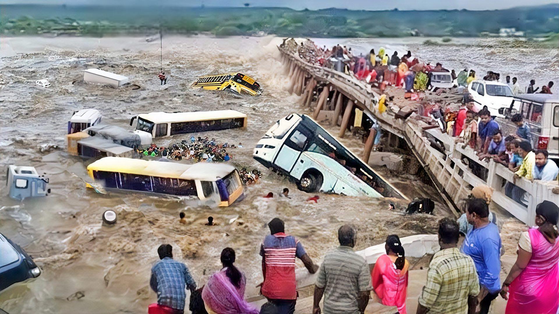 洪水瞬间摧毁村庄,百年一遇的灾难展现自然力量之可怕 之前,一场百年