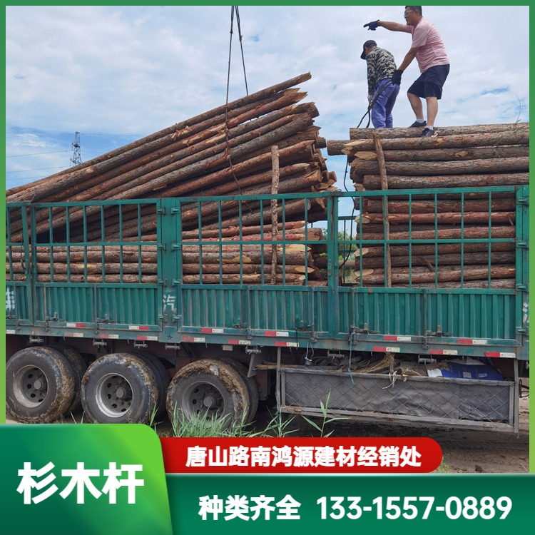 Hongyuan Building Materials Chinese fir pile has strong corrosion resistance, stable material, good adaptability, and straight grain Chinese fir