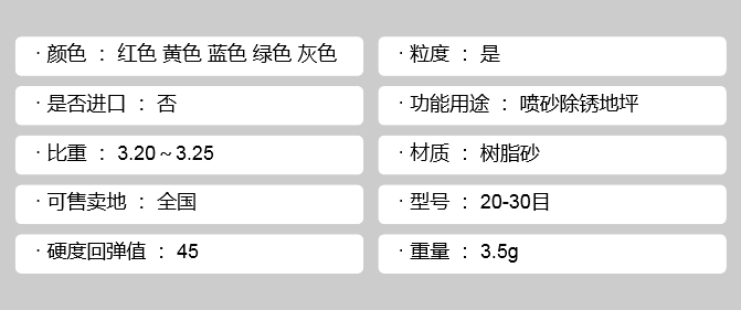 Low density polymer abrasive, epoxy self-leveling resin sand, anti exposure color specifications, complete