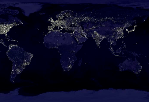 从太空中看全球贫困：19% 的人类定居点晚上没有光亮