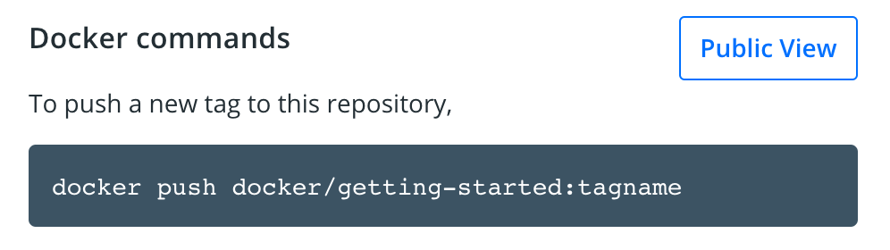 带有推送示例的 Docker 命令